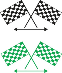 Fototapeta premium checkered flags set black and white checkered flags, green and white checkered flags motorbike racing 