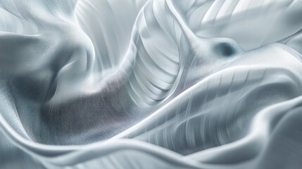 Obraz premium Abstract silver fabric texture, flowing waves and folds, luxury elegant background.
