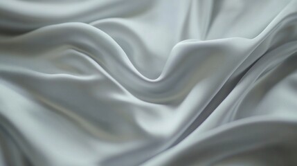 Obraz premium Close-up of elegant, flowing, gray silk fabric with soft, smooth waves and ripples.