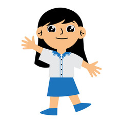 Kindergarten Girl Smiling Pose