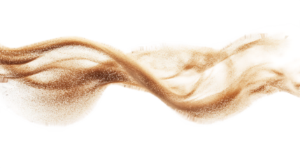 Sand flying explosion, Golden grain wave explode. Abstract cloud fly. Yellow colored sand splash throwing in Air. on transparent background