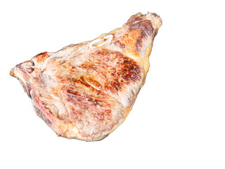 grilled pan fried pork chops on the bones isolated on white png transparent background