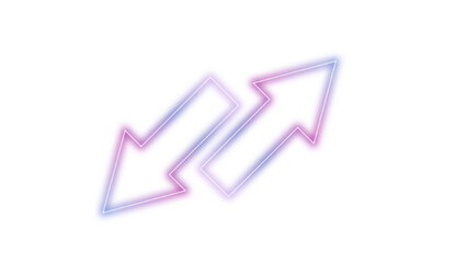 Glowing neon arrows-pointers on transparent background PNG, arrows-pointers on expressway, computer game, speed arrow. banner, cover, poster, flyer, sign. vector illustration