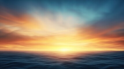 Fototapeta premium Dramatic sunset over ocean waves nature scene tranquil view