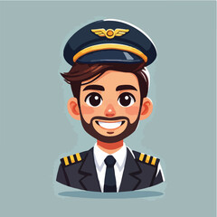 pilot character vector is smiling