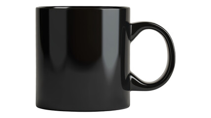 Elegant black coffee mug for a modern kitchen setting transparent background
