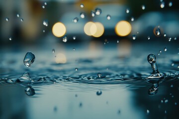Close-Up Image of Water Droplets on a Surface for High-Quality Printing and Digital Use