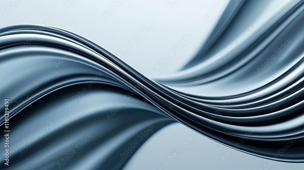 Poster scenery abstract background concept. abstract wavy lines in cool metallic tones create a modern arti