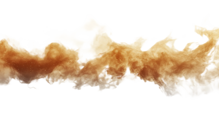 Sandstorm. Dust cloud or sand with flying small particles or stones. isolated on transparent background