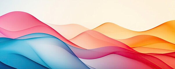 Obraz premium Scenery abstract background concept. Elegant abstract wave design in vibrant colors creating a soothing visual experience.