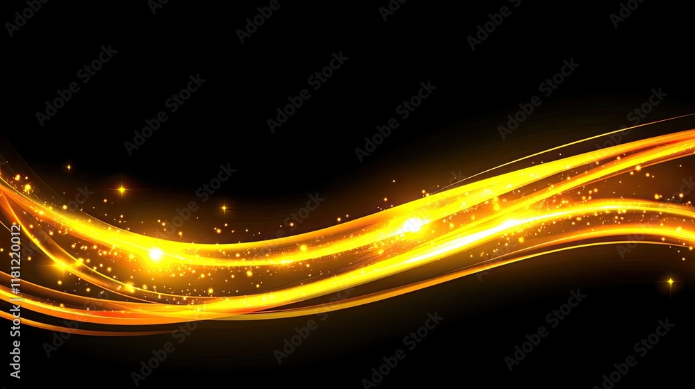 Aufkleber intertwining glowing waves representing data and energy flow, set against a sleek black gradient. co