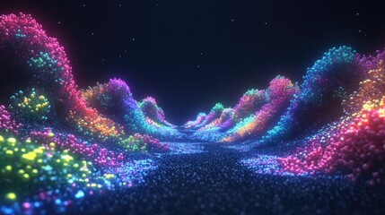 D glowing models of molecular biology structures like RNA strands floating in clean space. Copy space.