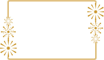 Obraz premium Monoline New Year Fireworks Frame