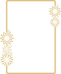 Obraz premium Monoline New Year Fireworks Frame