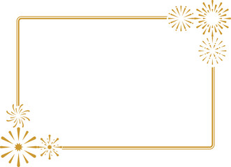 Obraz premium Monoline New Year Fireworks Frame