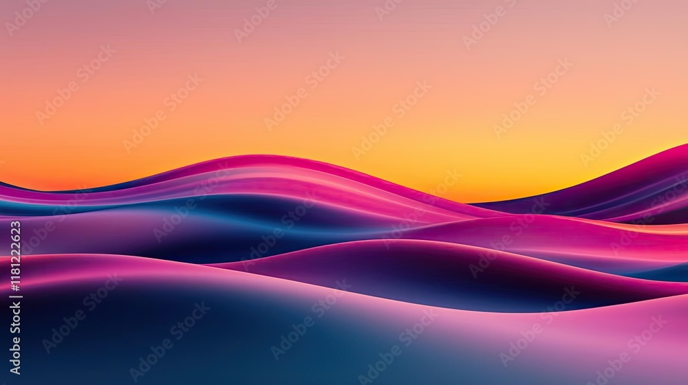 Aufkleber scenery abstract background concept. a mesmerizing gradient of colorful waves under a beautiful suns