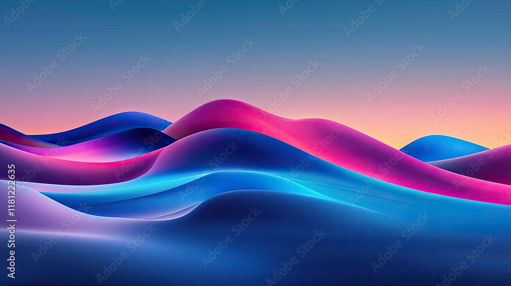 Poster scenery abstract background concept. abstract colorful waves creating a serene and vibrant landscape