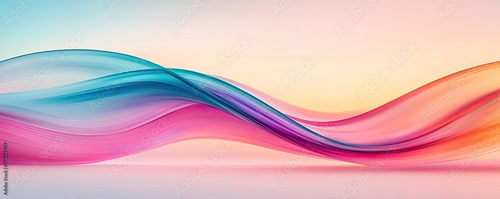 Poster scenery abstract background concept. a vibrant wave of colors blending seamlessly in a gentle gradie