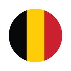 Round flag of Belgium flag vector icon isolated, National flag of Belgium with original color.