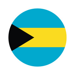 Flag of Bahamas vector. Bahamas round Flag icon. Standard color. The official national flag of the Bahamas. Flag of the Commonwealth of The Bahamas.