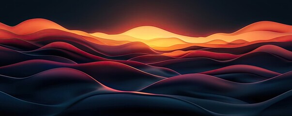 Scenery abstract background concept. Vibrant abstract waves illuminated by a beautiful sunset, showcasing nature's art.