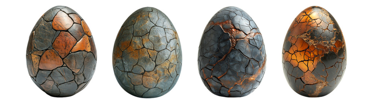 dragon egg stone collection isolated 