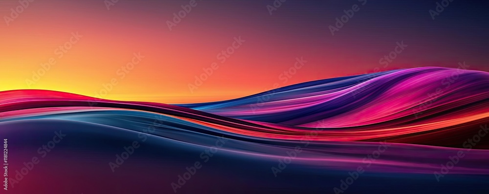 Poster scenery abstract background concept. vibrant waves of color blend together, creating a serene and ar