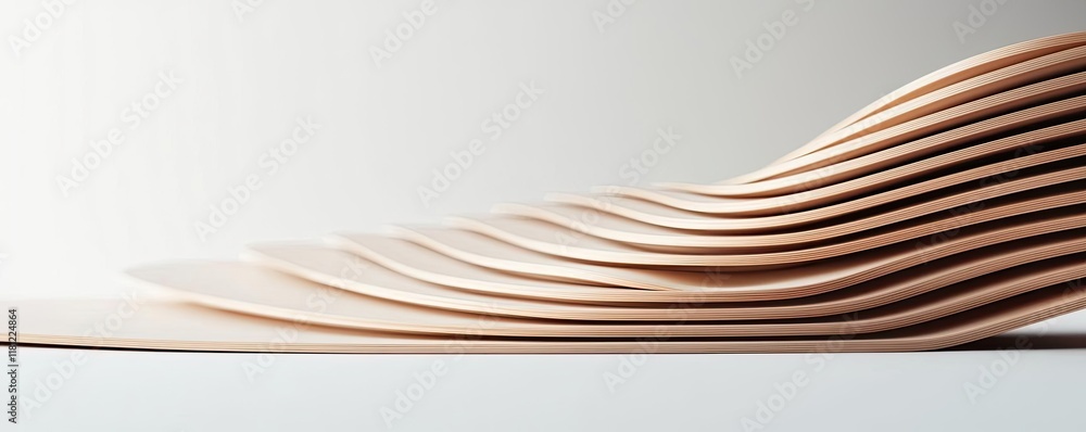 Poster scenery abstract background concept. elegant and modern wave design showcasing layered wooden textur