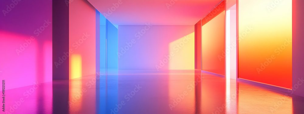 Poster abstract background with a gradient color, transitioning from purple to orange and red