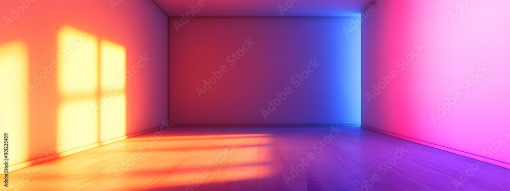 Poster abstract background with a gradient color, transitioning from purple to orange and red