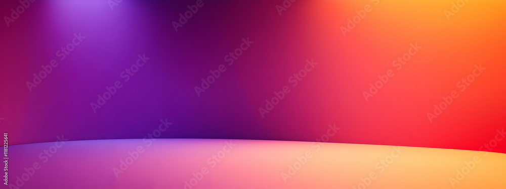 Poster abstract background with a gradient color, transitioning from purple to orange and red