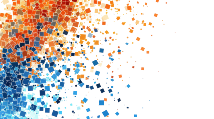 Vibrant mosaic of colors creates dynamic abstract patterns transparent background