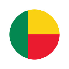 Flag of Benin. Benin National circle flag Vector illustration.