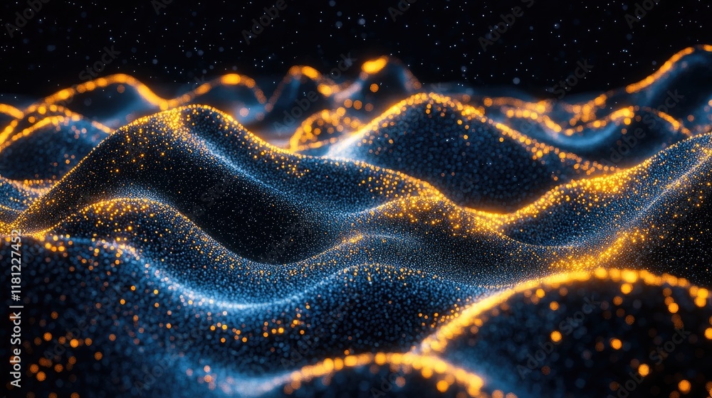 Aufkleber detailed d rendering of glowing virus particles with spiky protein structures on a dark background. 