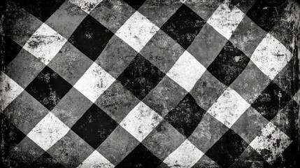 aged racing flag frame, dissolving checker pattern, vintage sport aesthetic, monochromatic grunge style, negative space design, weathered texture effect, minimalist composition