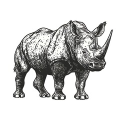 Fototapeta premium Detailed illustration of a rhinoceros.