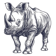 Fototapeta premium Detailed illustration of a rhinoceros.
