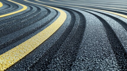 speedway track surface, rough textured pavement, linear racing elements, bold track markings, professional racing environment, modern sports facility, precision line work, structured composition,