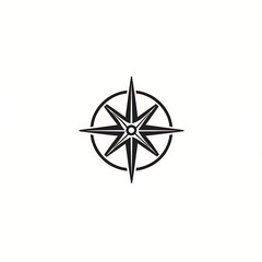 Fototapeta premium Simple compass design for navigation and direction.