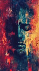 Naklejka premium Abstract Face Painting - Emotional Expression