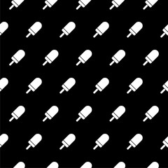 Ice cream on stick icon isolated seamless pattern on black background