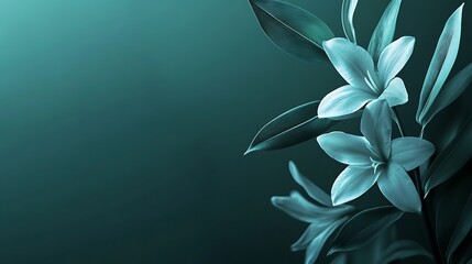 Teal Lilies Gracefully Bloom Against Dark Background