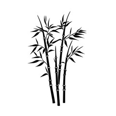 Obraz premium Black and white bamboo illustration for design use.
