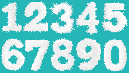 冬の雪の結晶でできた数字セット - おしゃれなデザインで冬らしい演出に最適 Snowflake Numbers Set - Perfect for Winter Themes ｜Generative AI