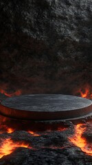 Dark Lava Rock Display Platform