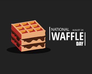 National Waffle day banner design. August 24. Holiday concept. Template for background, banner, card, poster with text inscription.