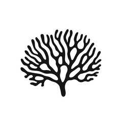 Silhouette of coral resembling underwater life.