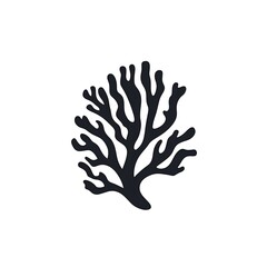 Fototapeta premium Black coral silhouette on a white background.