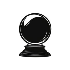 Obraz premium A black crystal ball on a pedestal.