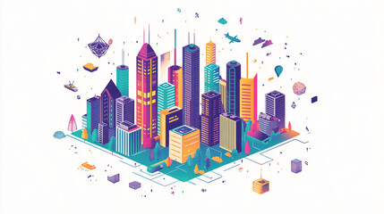 AI and big data integration for smart cities, optimizing energy use, traffic flow, and waste management through data analysis and machine learning algorithms.